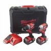 Milwaukee KIT BRUSHLESS 18V 4.0AH TRAPANO E AVVITATORE 2 BATT. mod. M18-CBLPP2A-402C