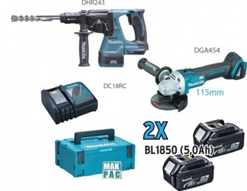 MAKITA KIT TASSELLATORE E SMERIGLIATRICE 18V mod. DLX2156TJ1