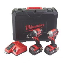 MILWAUKEE SET TRAPANO A PERCUSSIONE E AVVITATORE A IMPULSI 18V