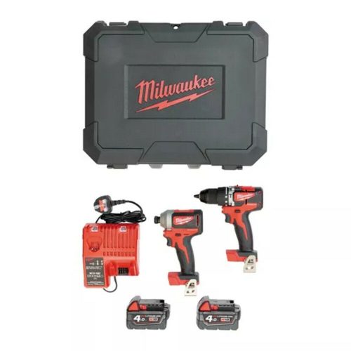 MILWAUKEE SET TRAPANO A PERCUSSIONE E AVVITATORE A IMPULSI 18V