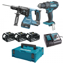 MAKITA KIT TASSELLATORE + TRAPANO 3 BATTERIE VALIGIA E CARICABATTERIE