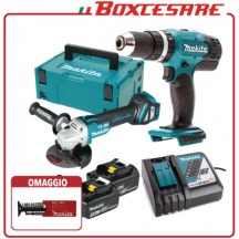 MAKITA KIT 18V TRAPANO AVVITATORE SMERIGLIATRICE 3BATTERIE DHP453 GARANZIA ITA