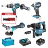 Makita DLX4104TJ1 SET 4 UTENSILI 18V 5.0AH 3 BATTERIE CARICATORE  2 VALIGIE