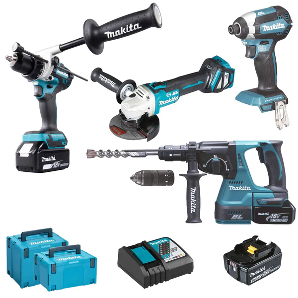 Kit Makita trapano avvitatore/avvitatore a impulsi 18 V 5 Ah 