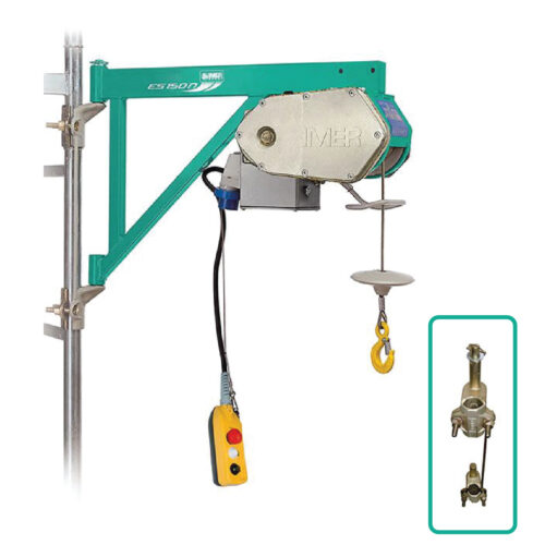 Imer ES150N ELEVATORE ELETTRICO PORTATA 150 Kg + MORSETTI PER ATTACCO A PALO