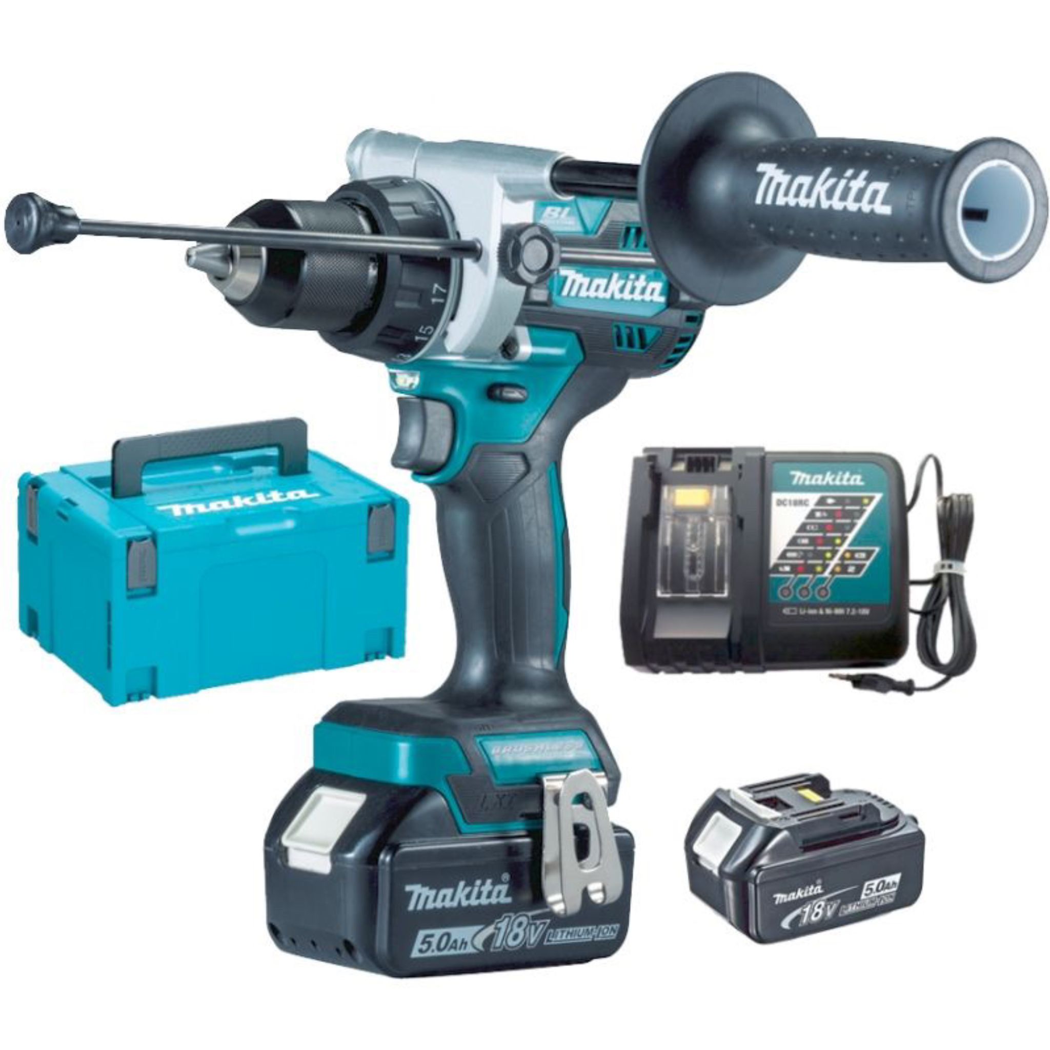 Makita DHP486RTJ TRAPANO AVVITATORE CON PERCUSSIONE 18V 5.0AH , 130NM -   Utensileria Roma