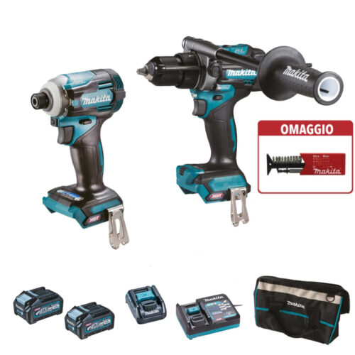 Makita DK0114G201 COMBO KIT 40V 4AH BATTERIE CARICATORE BORSA INCLUSI + OMAGGIO