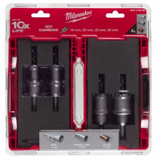 Milwaukee 4932479058 SET SEGA A TAZZA TCT PER METALLO 4 PEZZI