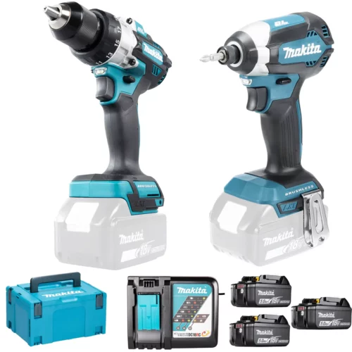 Makita DLX2418TJ KIT ELETTROUTENSILI 18V AVVITATORE E TRAPANO BATTERIE CARICATORE
