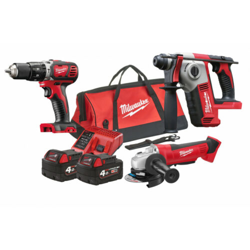 Milwaukee M18 BPP3A-402B KIT ELETTROUTENSILI 2 BATTERIE DA 4.0Ah CARICATORE BORSA
