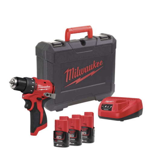 Milwaukee M12 BLDDRC-203C TRAPANO AVVITATORE BRUSHLESS 3 BATTERIE
