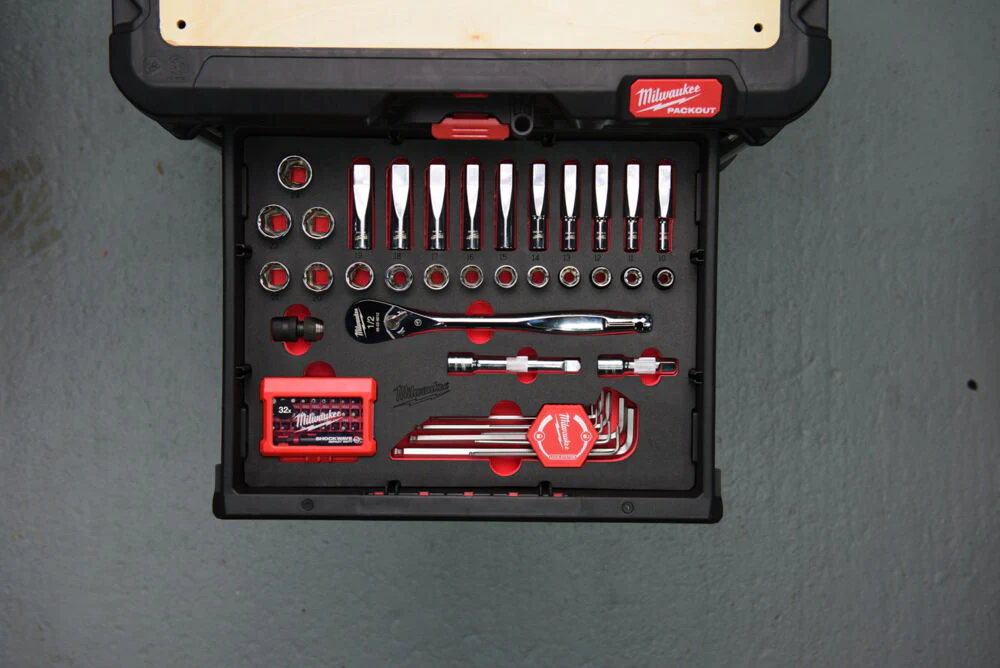 Milwaukee 4932480716 SET CRICCHETTO E BUSSOLE 1/2" IN TERMOFORMATO PACKOUT - 70 PEZZI - immagine 4