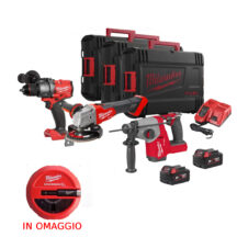 Milwaukee M18 FPP3ITA-502 KIT 18V 5AH SMERIGLIATRICE AVVITATORE TASSELLATORE
