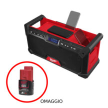 Milwaukee M18 RC2DAB+-0 RADIO DA CANTIERE 18V BATTERIA OMAGGIO