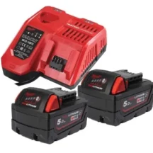 Milwaukee M18 NRGCR-502 KIT 2 BATTERIE 18V 5AH + CARICATORE