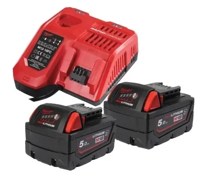 Milwaukee M18 NRGCR-502 KIT 2 BATTERIE 18V 5AH + CARICATORE